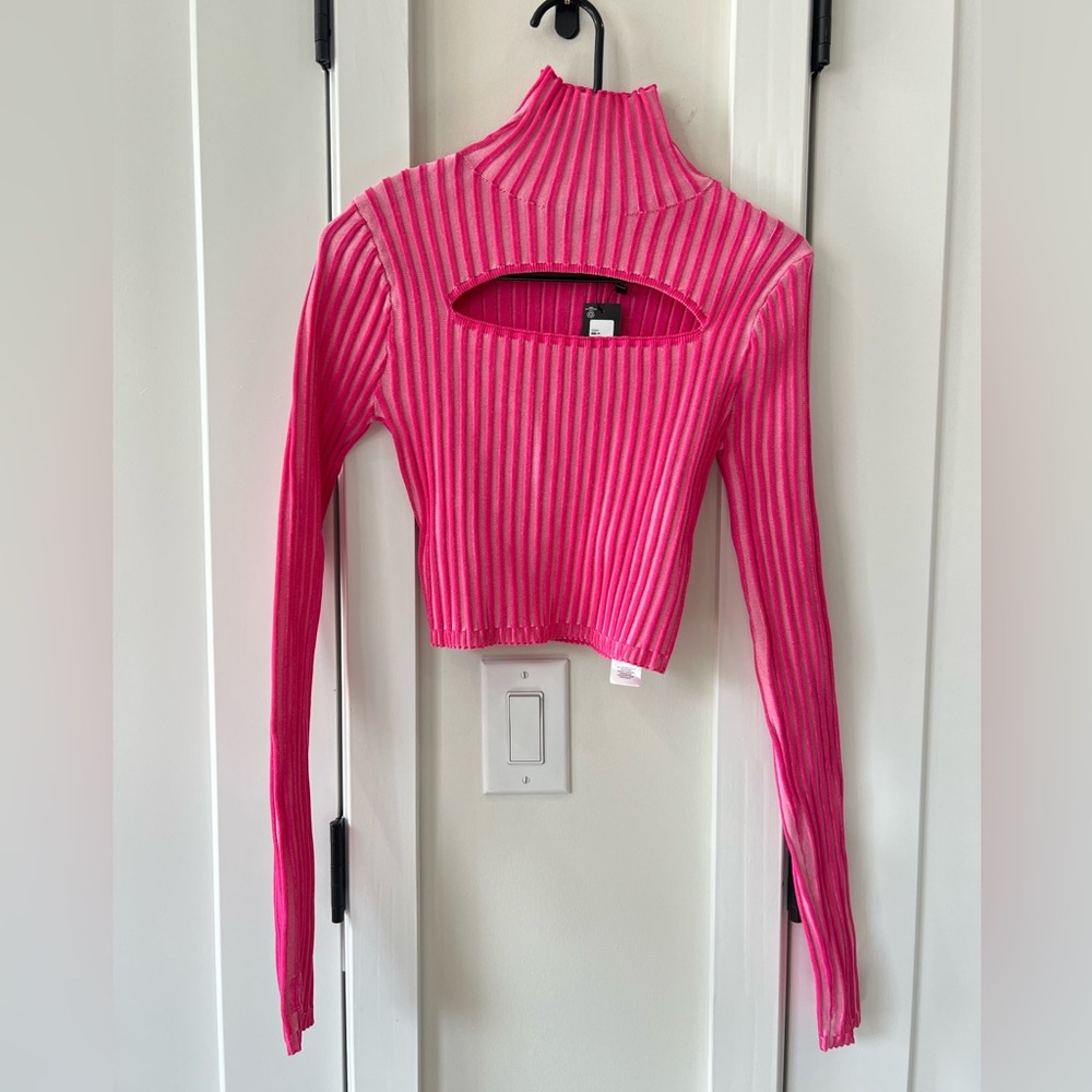 Pretty Little Thing | Pink Turtle Neck Crop